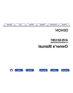 Denon AVR-S510BT Receiver Owners Manual