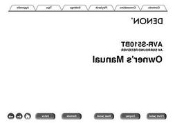 Denon AVR-S510BT Receiver Owners Manual